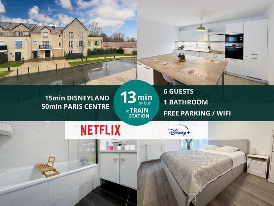 Le Cosy Villeneuve - Appartement Cosy Pour 6 A Disneyland Paris ภายนอก รูปภาพ